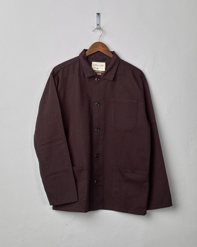 Uskees Drill Buttoned Overshirt - Plum