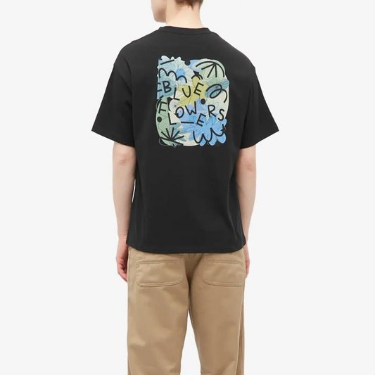 Blue Flowers Black Pollinator T-Shirt