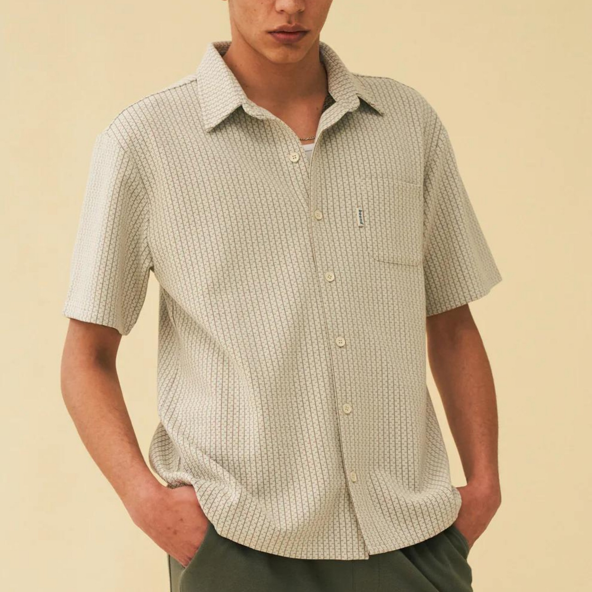 Bound Blanco Patterned Textured Polo Shirt - White